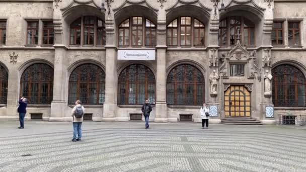 Den Rathausgalerie Som Ligger Neues Rathaus New Town Hall Presenterar — Stockvideo