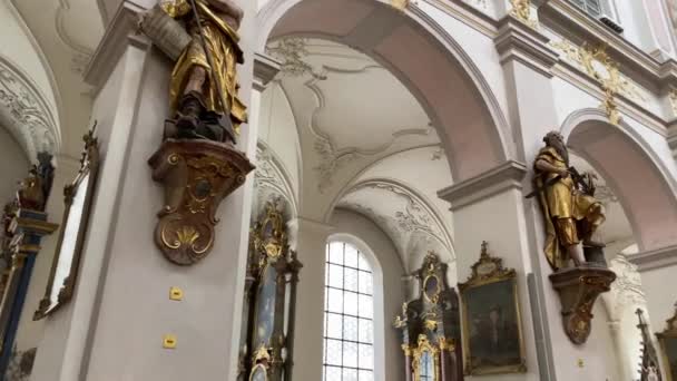 Interior Igreja Peters Alter Peter Que Uma Igreja Paroquial Católica — Vídeo de Stock