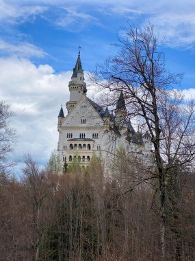 Neuschwanstein Şatosu, Almanya 'nın güneyinde Alplerin eteklerinde engebeli bir tepenin üzerinde 19. yüzyıldan kalma tarihçi bir saraydır.