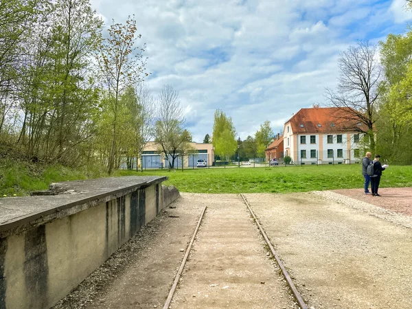 Залізниця Концентраційному Таборі Дачун Або Gedenatte Поблизу Мюнхена Німеччині — стокове фото