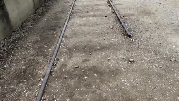 Залізниця Концентраційному Таборі Дачун Або Gedenatte Поблизу Мюнхена Німеччині — стокове відео