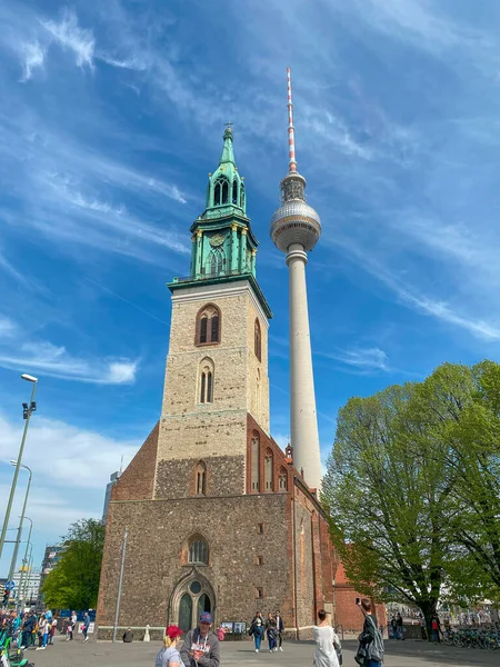 Kościół Mariacki Znany Języku Niemieckim Jako Marienkirche Lub Marien Kirche Zdjęcia Stockowe bez tantiem