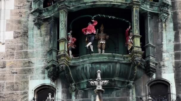 Rathaus Glockenspiel Velké Mechanické Hodiny Nachází Marienplatz Náměstí Mnichově Německo — Stock video