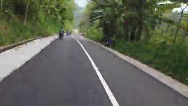 Timelapse Video Bike Ride Start Trek Madakaripur Waterfalls East Java — Stock Video