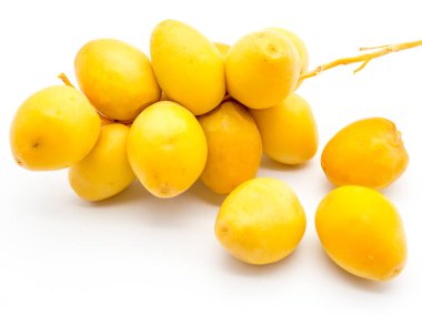 Beyaz arka planda altın hurmalar