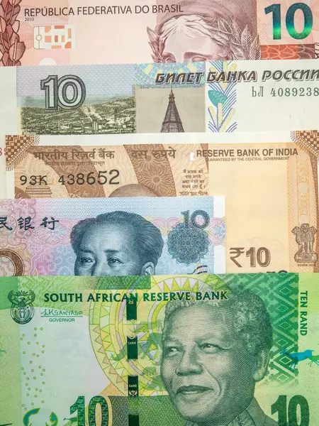 Штабелированные Банкноты Стран Brics — стоковое фото