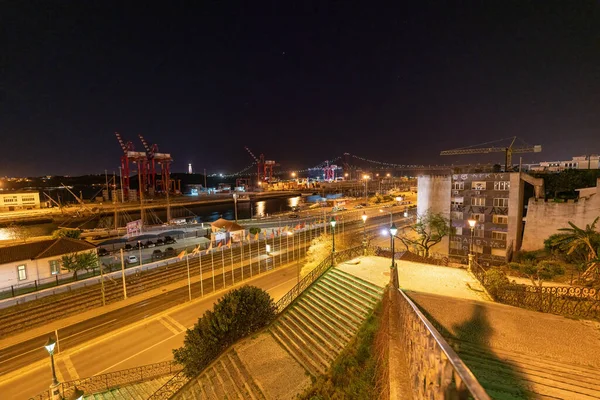 Escaleras Vista Lisboa Por Noche —  Fotos de Stock