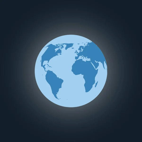 Planeta Tierra Espacio Sobre Fondo Azul Oscuro Cuidado Del Planeta — Vector de stock