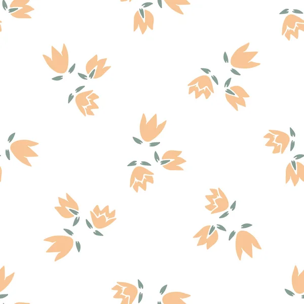 Ditsy Nahtlose Muster Mit Hübschen Blumen Auf Weißem Hintergrund Retro — Stockvektor