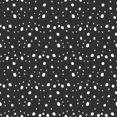 Siyah zemin üzerinde beyaz noktalar olan küçük, pürüzsüz desen.
