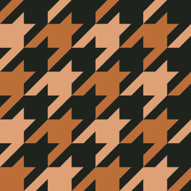 Seamless houndstooth texture. Brown checkered pattern. Classic plaid design. clipart