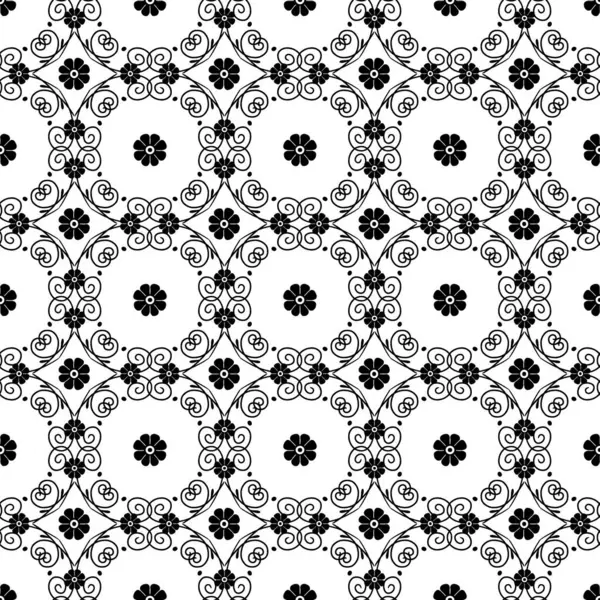 Siyah girdaplı pürüzsüz desen ve beyaz arka planda küçük çiçekler. Tek renkli geometrik desen.