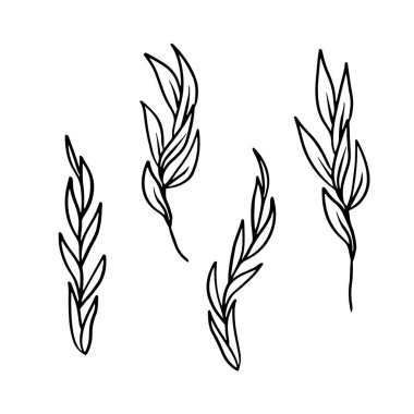 Beyaz arkaplanda izole edilmiş siyah çizgi sanatı