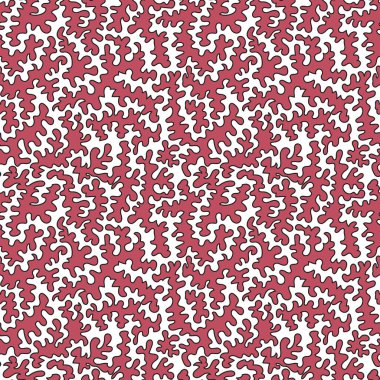 Soyut dalgalı vermiküler çizgileri olan kusursuz bir desen. Kıvrımlı kırmızı mercan, şekiller gibi..