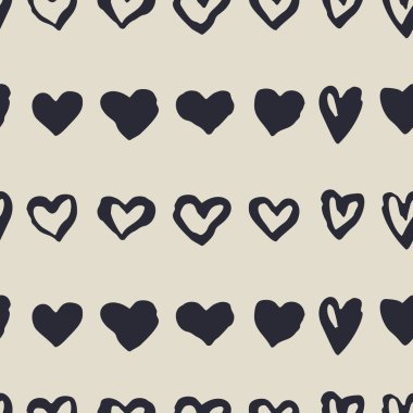 Tek renkli koyu mavi ve bej renksiz romantik desenli yarım yamalak kalp çizgileri. Klasik halk soyut arkaplanı