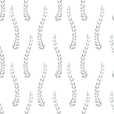 Ditsy pürüzsüz desen beyaz arkaplanda renkli yapraklar