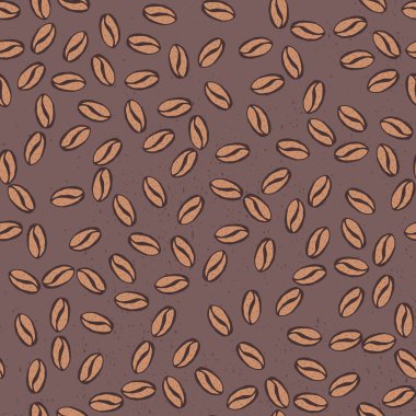 Kusursuz desenli, el yapımı kahve çekirdekleri. Eski kahve çekirdekleri arka planı.