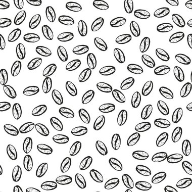 Kusursuz desenli, el yapımı kahve çekirdekleri. Eski kahve çekirdekleri arka planı.