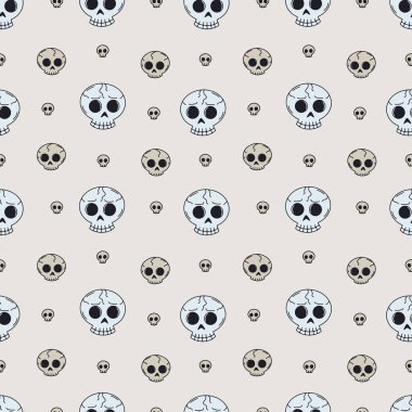 Güzel elli, kusursuz desenli cadılar bayramı kafatası çizimleri. Satır Sanat Günü Ölülerin arka planı.