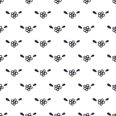 Kusursuz siyah beyaz desenli, çiçekli. Kırsal küçük çiçekler tek renkli duvar kağıdını tekrarla.