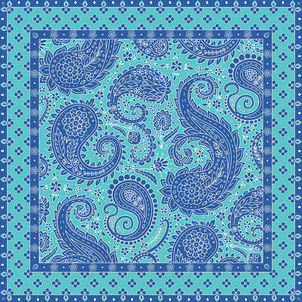 Цветочный шарф с цветочными мотивами. Персидский шикарный репликатор. Племенная текстильная печать.