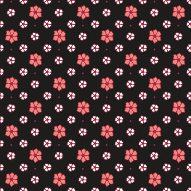 Kusursuz desenli, siyah arka planda çiçekli. Kırsal minik çiçekler Duvar kağıdını tekrarlıyor.