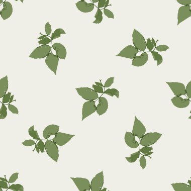 Beyaz arka planda kurumuş bitkisel yaprakları olan kusursuz bir desen. Cottagecore duvar kâğıdı. Boho botanik dokusu. Ekolojik ve doğal tasarım.