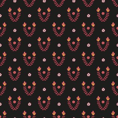 El çizimi karalama çiçekleri bej arka planda kusursuz desen. Basit çiçek arkaplanı.