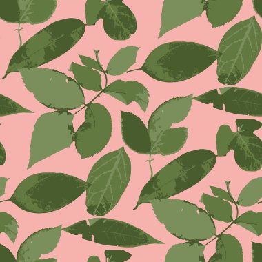 Pembe arka planda kurumuş bitkisel yaprakları olan kusursuz bir desen. Cottagecore duvar kâğıdı. Boho botanik dokusu. Ekolojik ve doğal tasarım.