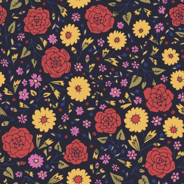 Mavi arka planda renksiz çiçek desenleri var. Küçük çiçekli el yapımı vintage fon. Kaka çiçek açar ve dokuyu terk eder.