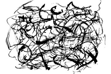 Siyah mürekkep, beyaz arka planda izole edilmiş grunge dokusunu çizer. Sıkıntılı mürekkep arkaplan vektör çizimi.