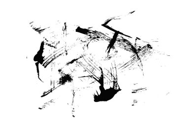 Siyah mürekkep beyaz arka planda grunge dokusunu çizer. Sıkıntılı mürekkep arkaplan vektör çizimi.