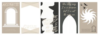 Hikayeler için gotik ve gizemli dikey illüstrasyonlar koleksiyonu şablonlar, fotoğraf çerçevesi, Mobil Uygulama, İniş sayfası, elle çizilmiş web tasarımı. Düzenlenebilir vektör illüstrasyonu