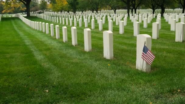 Washington Usa Hösttid Arlington National Kyrkogård Kyrkogården Ligger Arlington County — Stockvideo