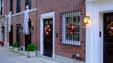 Cadılar Bayramı dekorasyon konsepti. Cadılar Bayramı partisi ve Jack O Lantern Usa. seçmeler konsepti. Cadılar Bayramı partisi ve New York 'ta Jack O Fenerleri