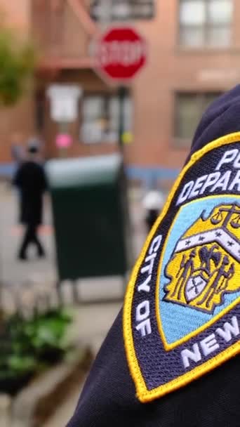 Oficial Policía Nueva York Nueva York Policía Nueva York Fuerza — Vídeo de stock