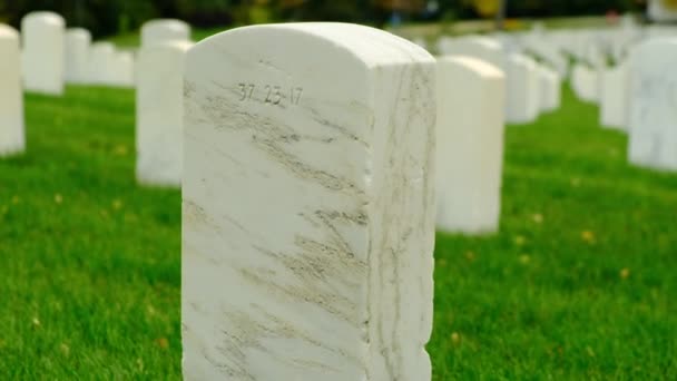 Soldatenfriedhof Der Während Des Bürgerkriegs Angelegt Wurde Gräber Amerikanischer Veteranen — Stockvideo