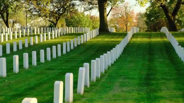 Військове Кладовище Сша Створене Під Час Громадянської Війни Могили Американських — стокове відео