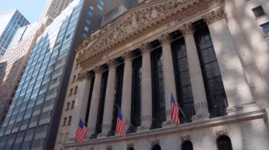 New York Borsası, Wall st, New York, ABD. Ekonomik kriz borsası iş dünyasındaki küresel para iflası kavramının çöküşü. Mali kriz konsepti, Küresel Ekonomik Kriz. İş konsepti.