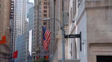 New York Borsası, Wall st, New York, ABD. Ekonomik kriz borsası iş dünyasındaki küresel para iflası kavramının çöküşü. Mali kriz konsepti, Küresel Ekonomik Kriz. İş konsepti.