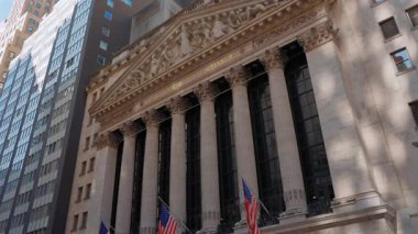 New York Borsası, Wall st, New York, ABD. Ekonomik kriz borsası iş dünyasındaki küresel para iflası kavramının çöküşü. Mali kriz konsepti, Küresel Ekonomik Kriz. İş konsepti.