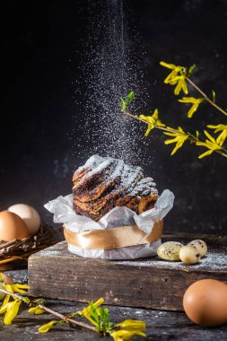 Yumurtalı paskalya çöreği kabuğu. Paskalya