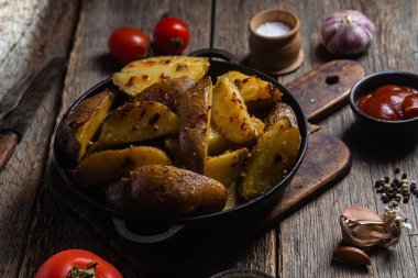 Soslu fırında patates.