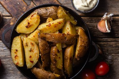 Soslu fırında patates.