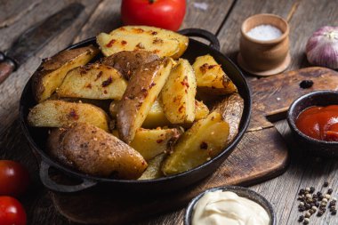 Soslu fırında patates.