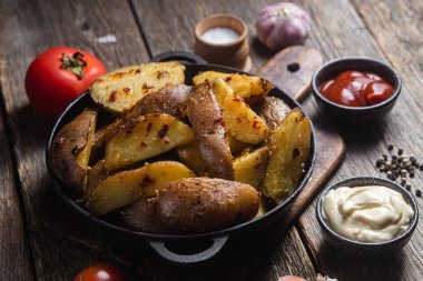 Soslu fırında patates.