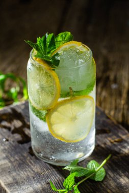 Nane, limon ve buzlu soğuk limonata.