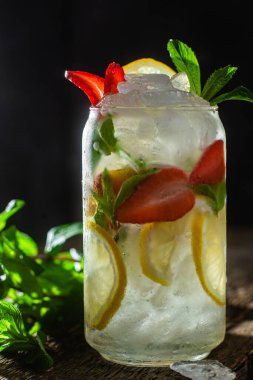 Nane, limon ve buzlu soğuk limonata.