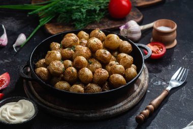 Kavanozda taze patates.