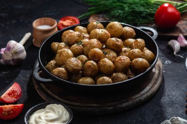 Kavanozda taze patates.